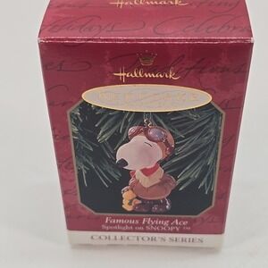 Hallmark 1999 Keepsake Ornament Spotlight on Snoopy Famous Flying Ace